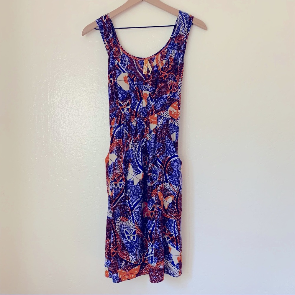Anthropologie Maeve Butterfly Printed Silk Dress w/ Pockets - size 2